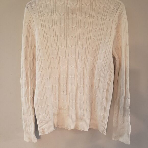St JOHN'S BAY Women's Cream Turtle Neck Sweater - Picture 15 of 16